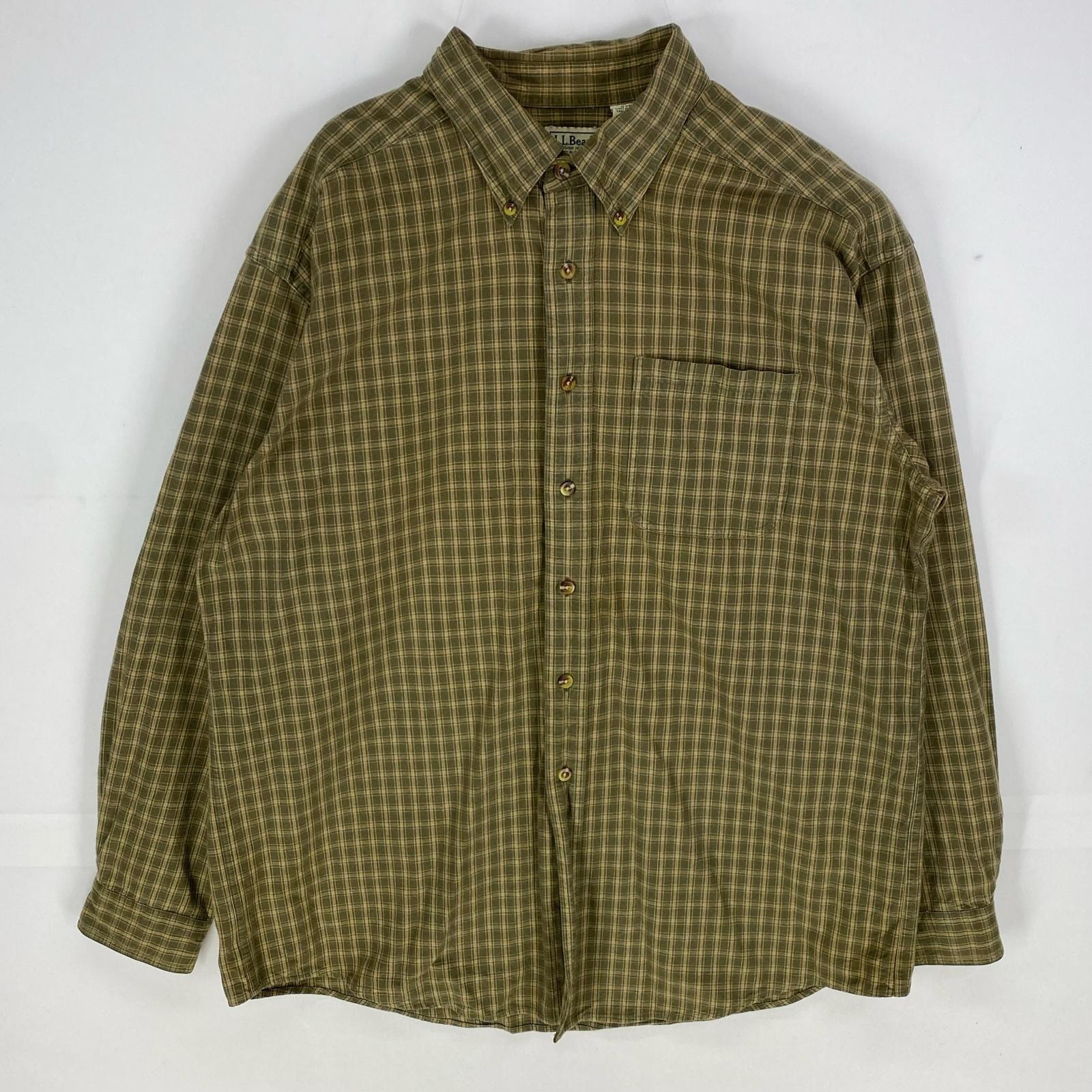 古着 エルエルビーン L.L.Bean 長袖シャツ ボタンダウン ロングスリーブ アウトドア L  ブラウン系 チェック メンズ