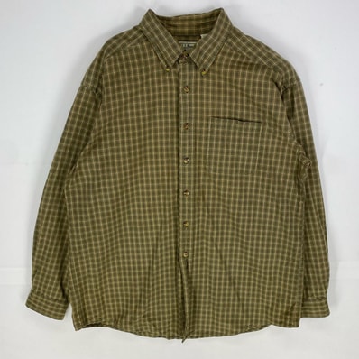 古着 エルエルビーン L.L.Bean 長袖シャツ ボタンダウン ロングスリーブ アウトドア L ブラウン系 チェック メンズ