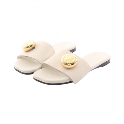 ロエベ LOEWE ペブル サンダル 靴 レザー レディース ホワイト系 【中古】