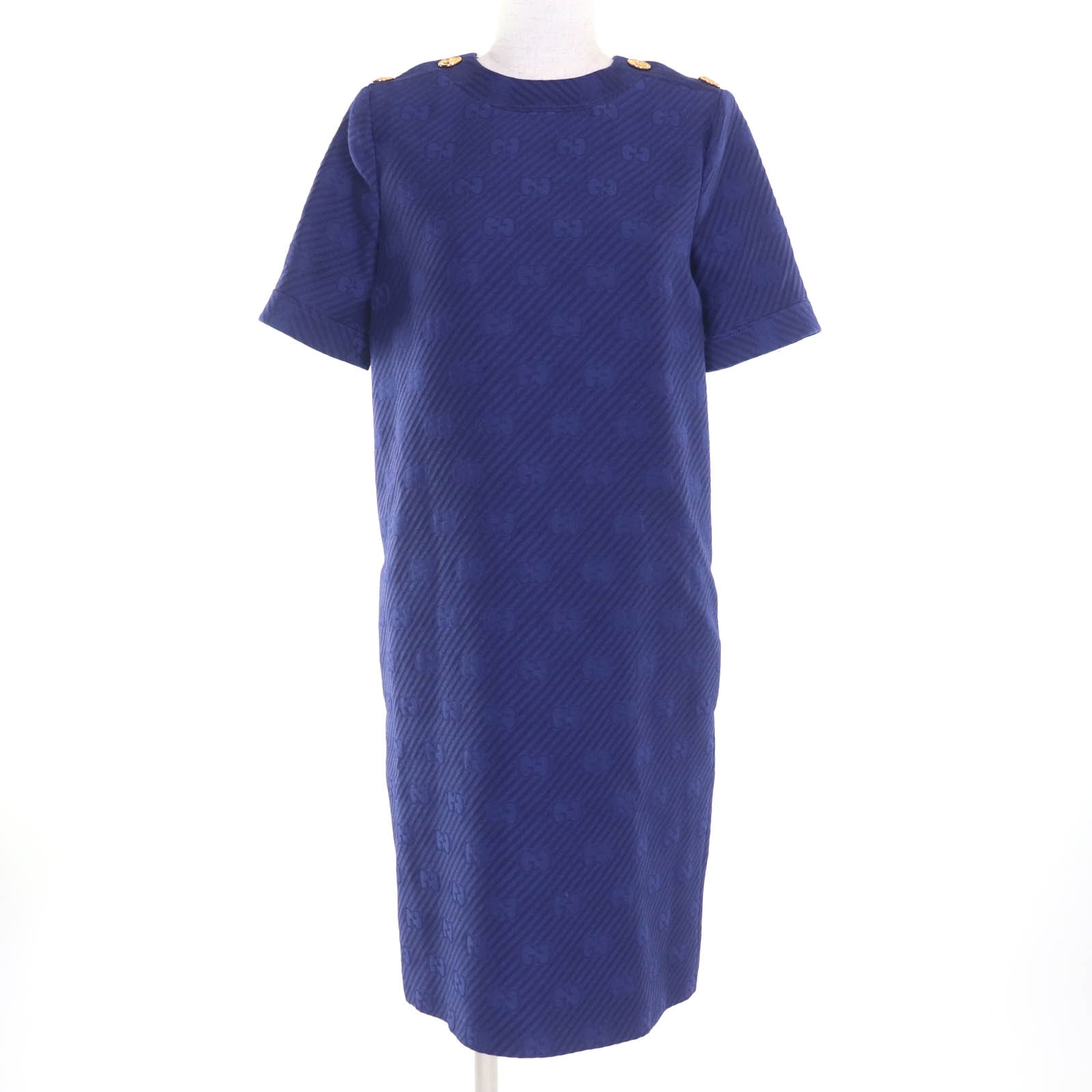 極美品 グッチ ワンピース ネイビー レディース 36 610872