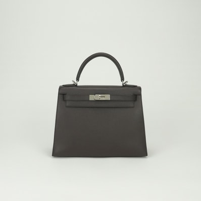 エルメス HERMES ケリー28 ケリー 28 バッグ トートバッグ ショルダーバッグ エプソン ショコラ Chocolat ブラウン Brown 茶 シルバー金具 ヴォーエプソン ハンドバッグ 2way 外縫い V字金具