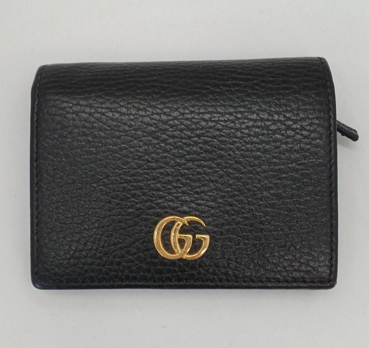 GUCCI GG Marmont Leather Card Case Wallet "Black"