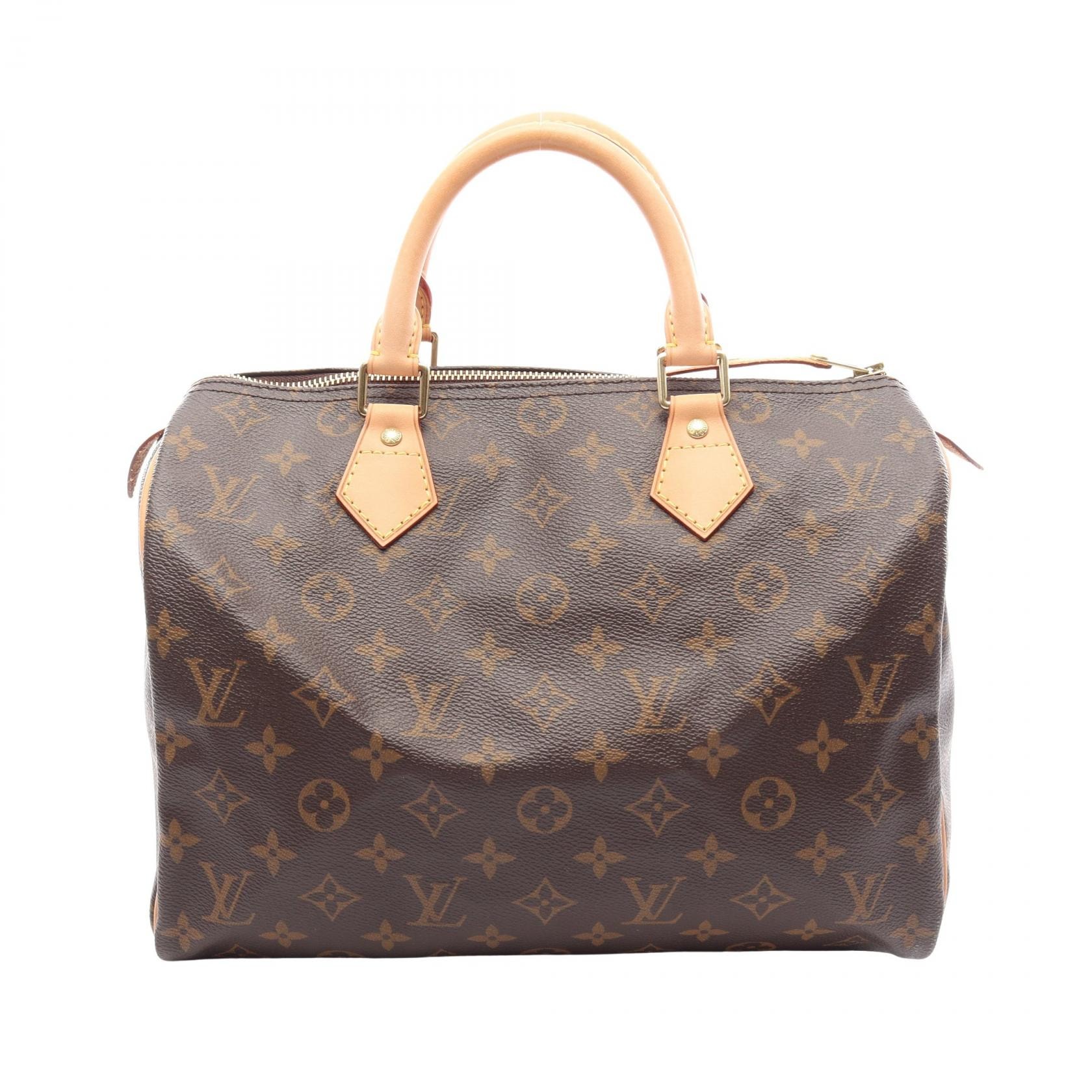 ルイ・ヴィトン LOUIS VUITTON スピーディ30 モノグラム ハンドバッグ バッグ PVCコーティングキャンバス レザー レディース ブラウン系 M41526 【中古】
