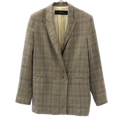 ZARA BASIC ザラベーシック チェック柄 ダブル テーラードジャケット XS グレー