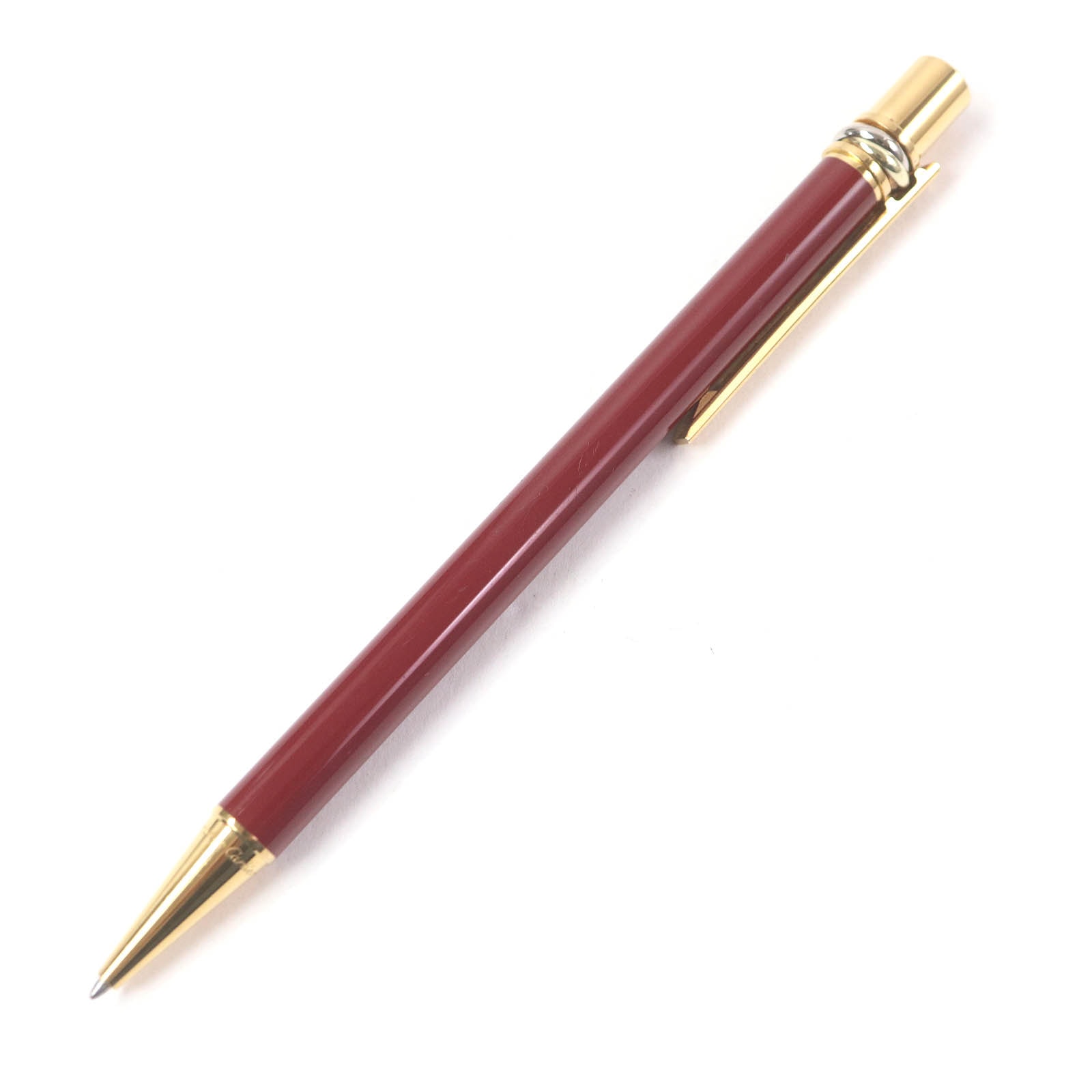 美品 カルティエ ボールペン ボルドー ゴールド メンズ