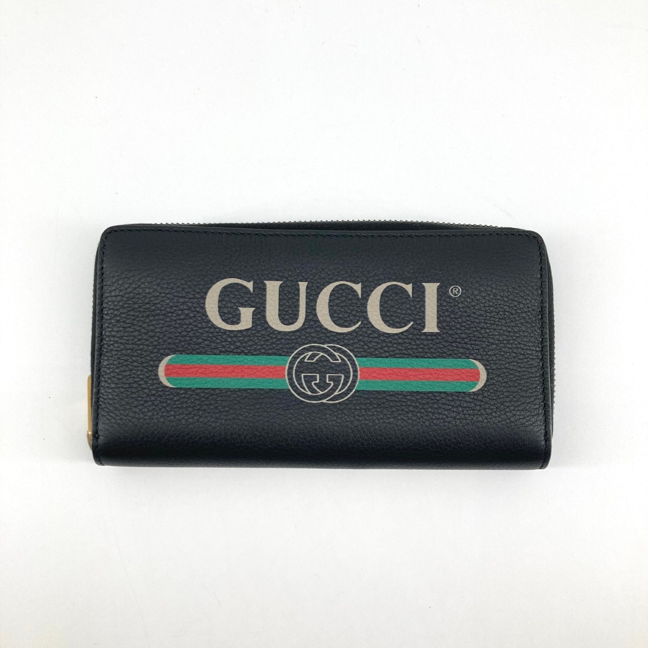 GUCCI(グッチ) ロゴプリント 496317 長財布 ブラック