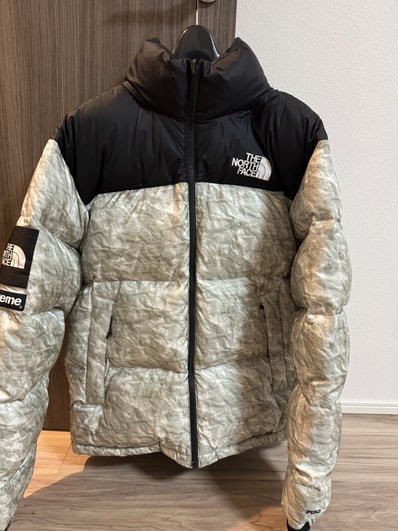 Supreme x The North Face Nuptse Jacket "White Paper Print"