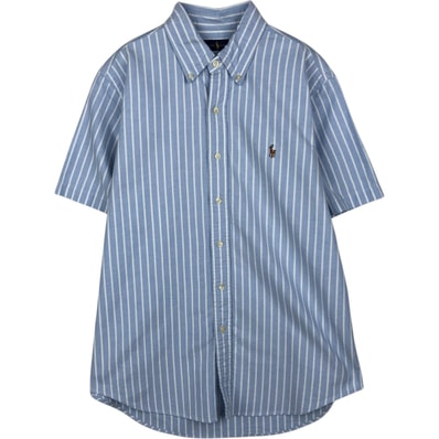 古着 ラルフローレン Ralph Lauren 半袖 ボタンダウン ストライプシャツ メンズM相当/eaa495209