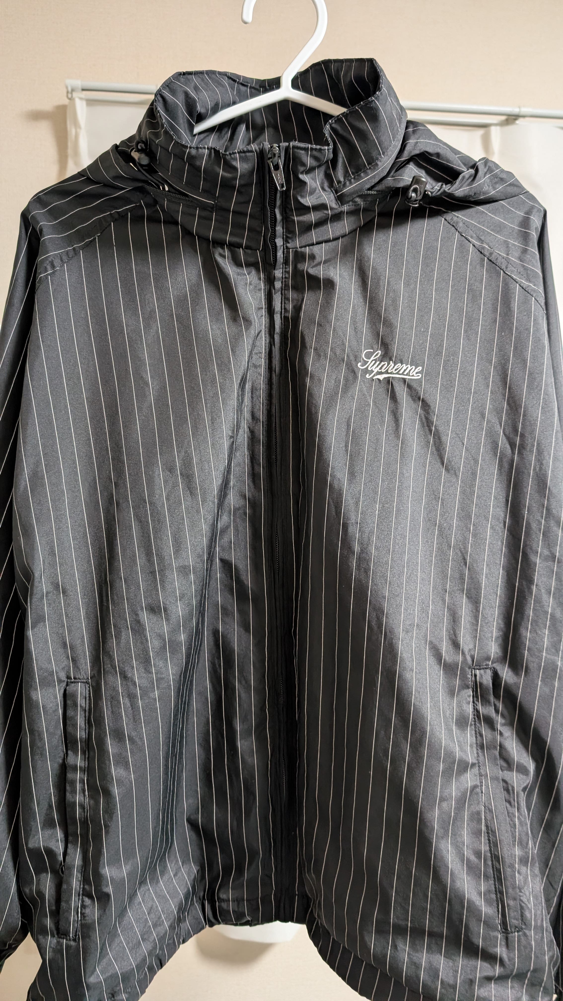 Supreme Reflective Pinstripe Track Jacket "Black"