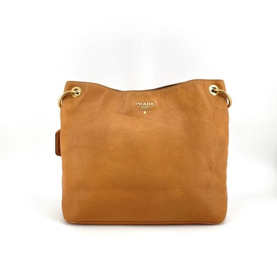 PRADA(プラダ) ヴィッテロダイノ レザー ゴールド金具 BR4892 ショルダーバッグ ブラウン
