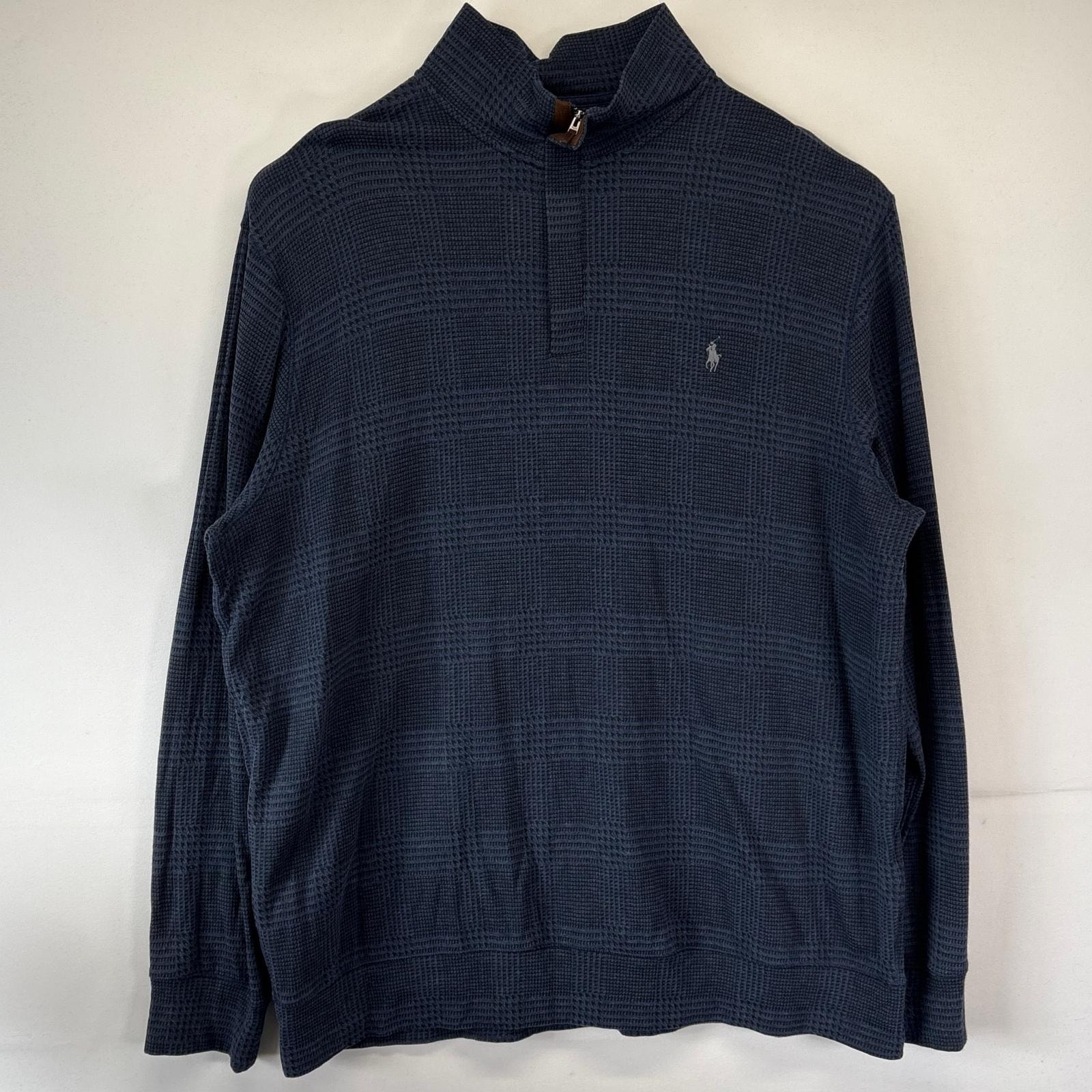 古着 ポロ・ラルフローレン POLO RALPH LAUREN スウェット 大きいサイズ ハーフジップ トレーナー チェック柄 2XLTALL  ブラック メンズ