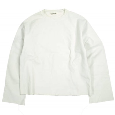 AURALEE オーラリー 日本製 Super Milled Sweat Cut-Off P/O スーパーミルド カットオフスウェットプルオーバー A6AP05SM 1 OFF WHITE トレーナー トップス g26251