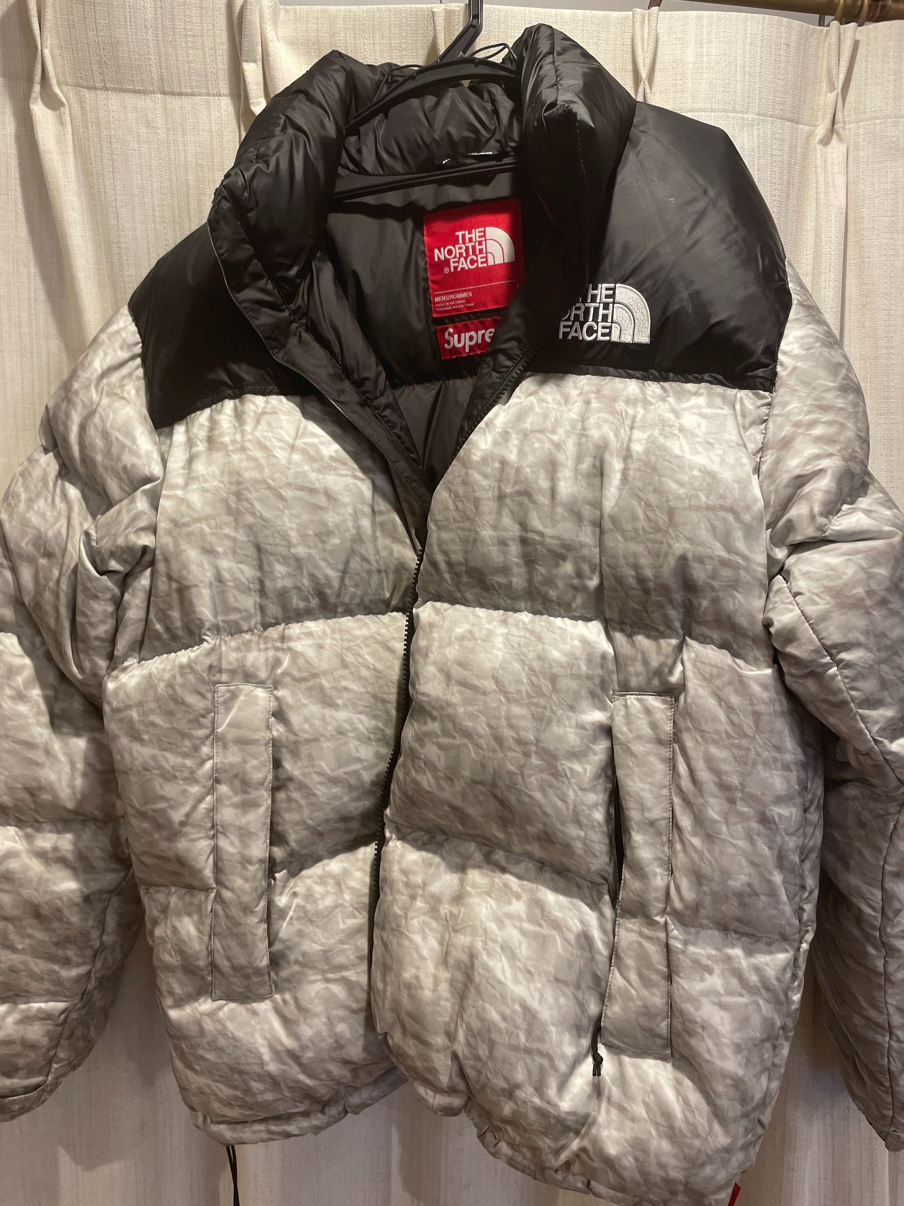 Supreme x The North Face Nuptse Jacket "White Paper Print"