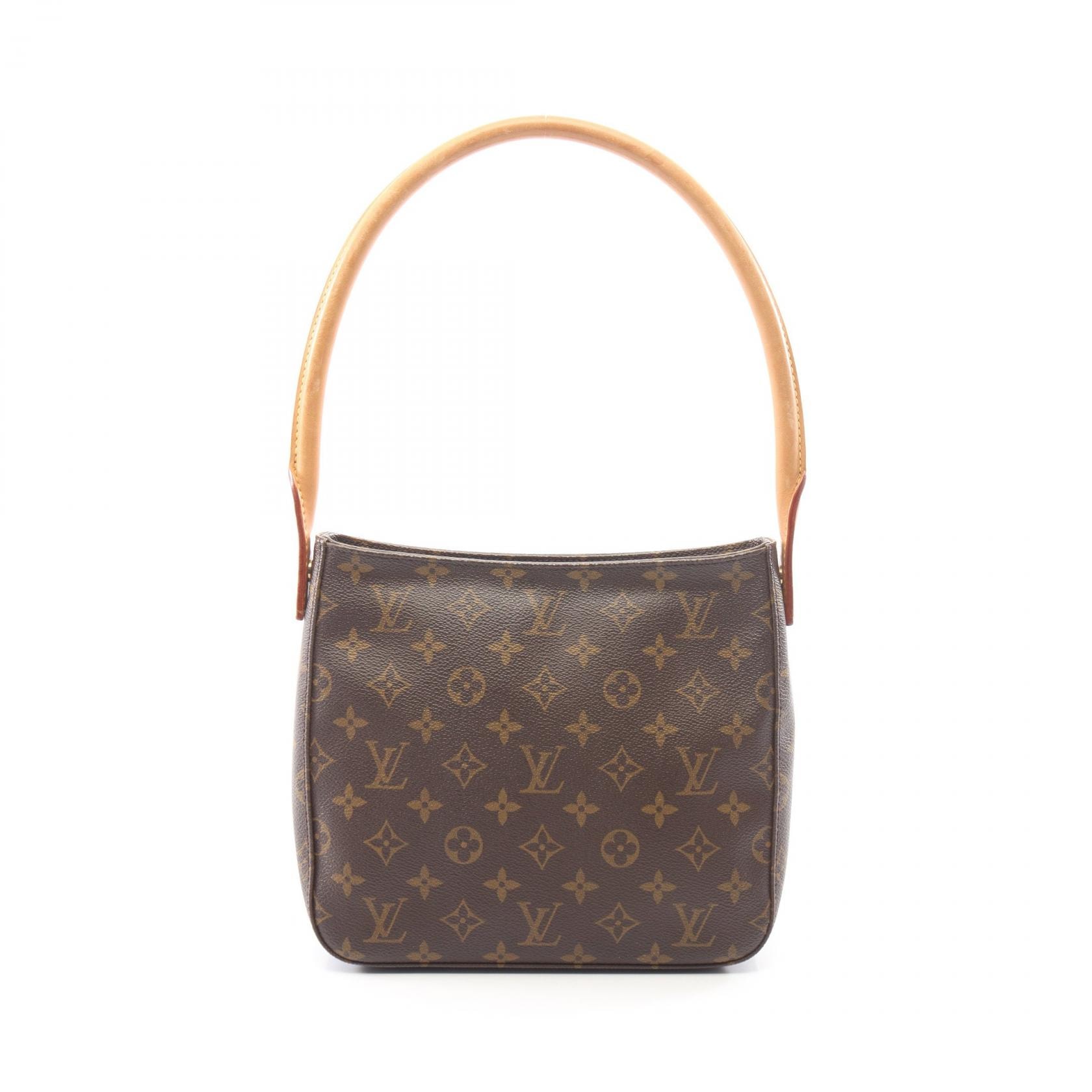 ルイ・ヴィトン LOUIS VUITTON ルーピングMM ショルダーバッグ バッグ PVCコーティングキャンバス レザー モノグラム レディース ブラウン系 M51146 【中古】