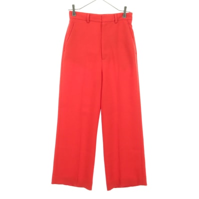 美品 6 ロク カラー スラックスパンツ W34 レッド