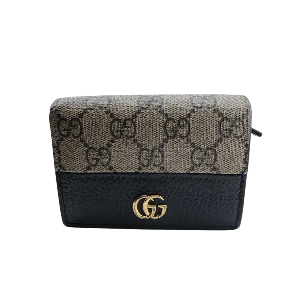 グッチ GUCCI 二つ折り財布 GGマーモント コンパクトウォレット 658610 ブラウン