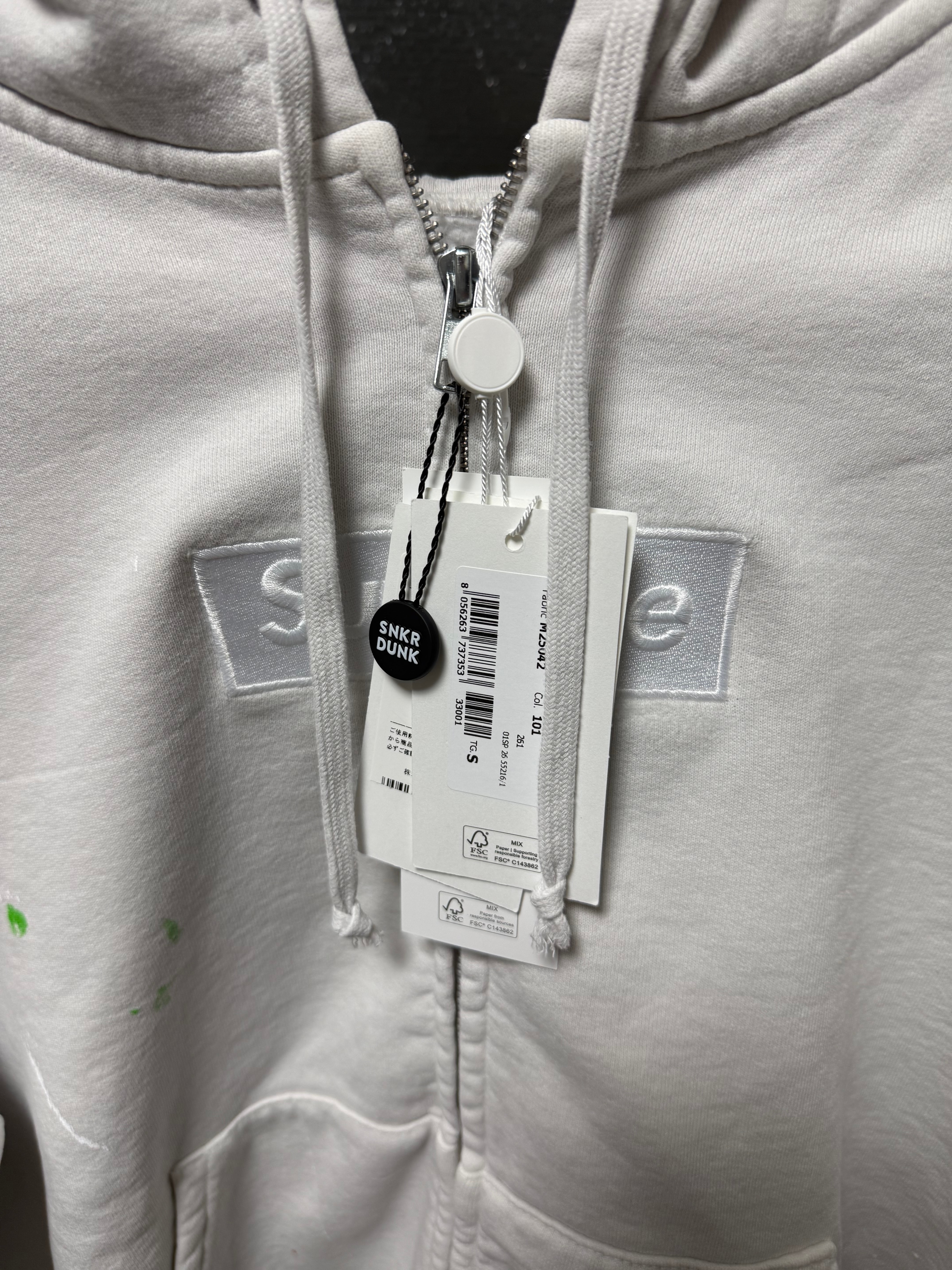 Supreme x MM6 Maison Margiela Box Logo Zip Up Hooded Sweatshirt "White"