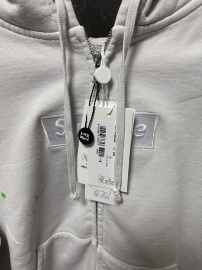 Supreme x MM6 Maison Margiela Box Logo Zip Up Hooded Sweatshirt "White"