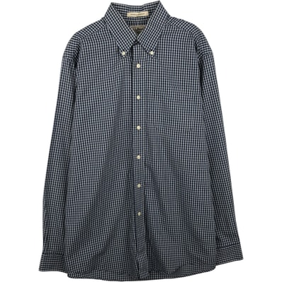 古着 90~00年代 エルエルビーン L.L.Bean WRINKLE RESISTANT 長袖 ボタンダウンチェックシャツ メンズM相当 ヴィンテージ/eaa643319