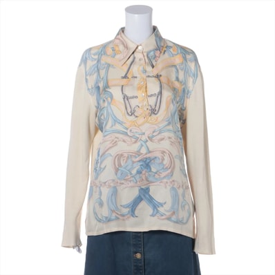 ■美品 エルメス シルク 100% トップス XL 洋服 ファッション