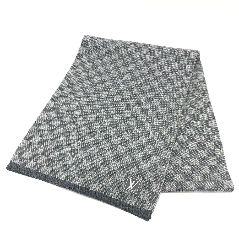 ルイヴィトン LOUIS VUITTON エシャルプ・プティダミエ M70517 アパレル マフラー ストール LVロゴ マフラー ウール グレー 美品