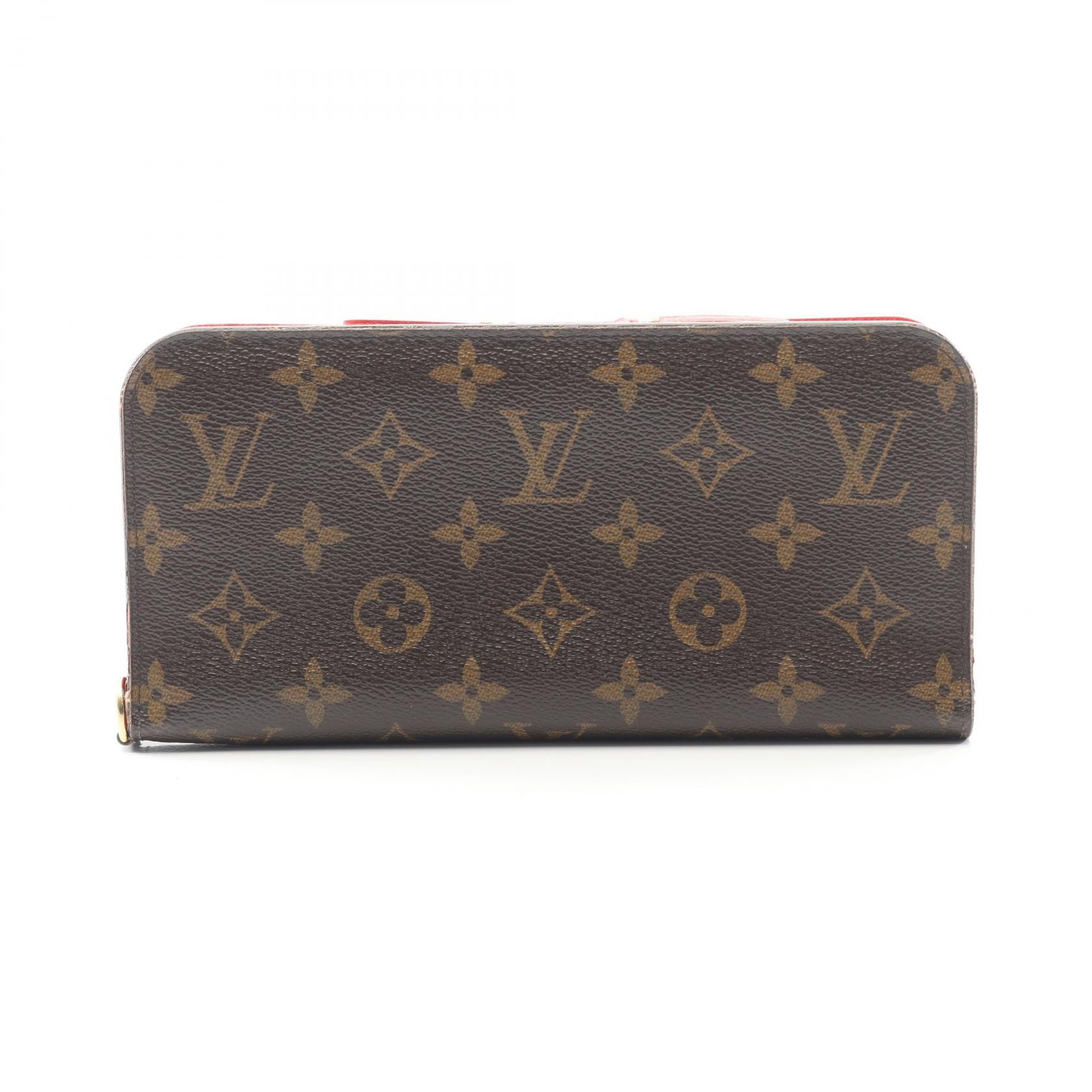 ルイ・ヴィトン LOUIS VUITTON ポルトフォイユ アンソリット 二つ折り長財布 財布 PVCコーティングキャンバス モノグラム ルージュ レディース ブラウン系 M60454 【中古】