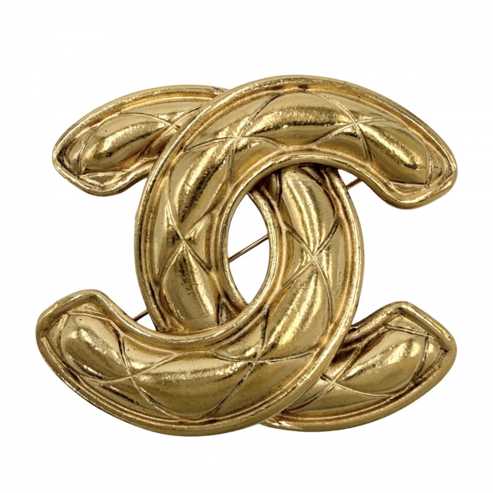 CHANEL シャネル ブローチ マトラッセ ココマーク アクセサリー ヴィンテージ GP    ゴールド レディース 約35.2g【中古品】