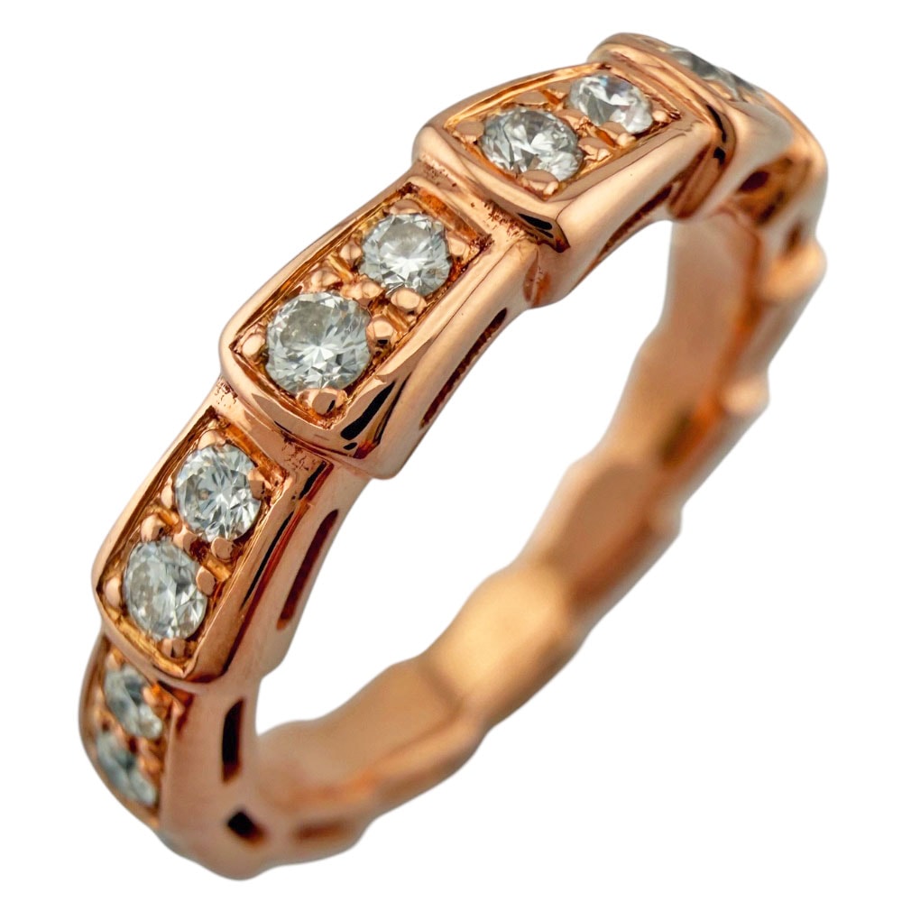 ブルガリ セルペンティヴァイパー リング 指輪 9号 18金 K18ピンクゴールド ダイヤモンド レディース BVLGARI  中古
