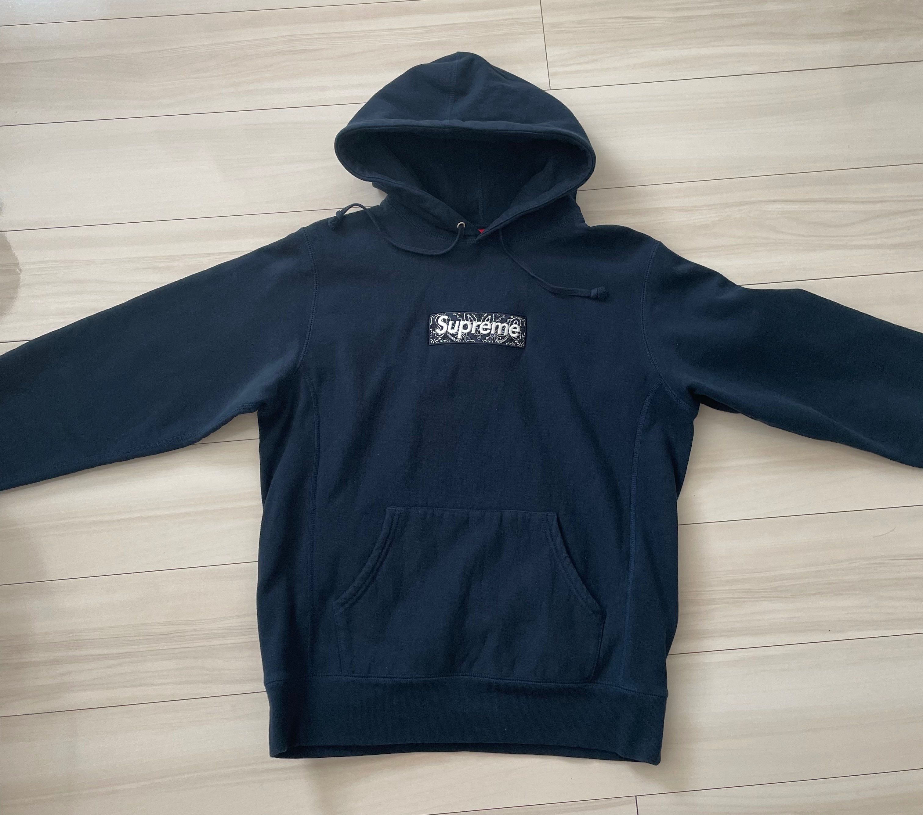 Supreme Bandana Box Logo Hooded Sweatshirt "Navy"