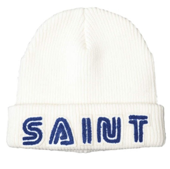 新品 SAINT MICHAEL セントマイケル 25AW 日本製 SG_KNIT CAP/SAINT SEGA セガ ウールニットキャップ SM-HR1-0000-C67 WHITE SAINT Mxxxxxx ビーニー ニット帽 ワッチキャップ 帽子