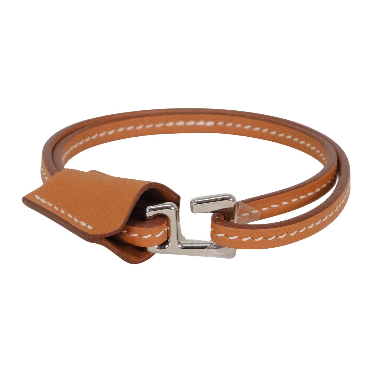 HERMES エルメス ブレスレット クロシェット #T5 ゴールド スイフト シルバー金具 W刻印 新品未使用