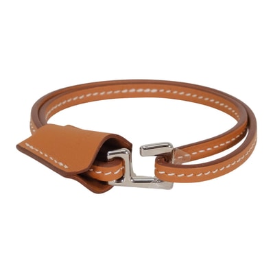 HERMES エルメス ブレスレット クロシェット #T5 ゴールド スイフト シルバー金具 W刻印 新品未使用