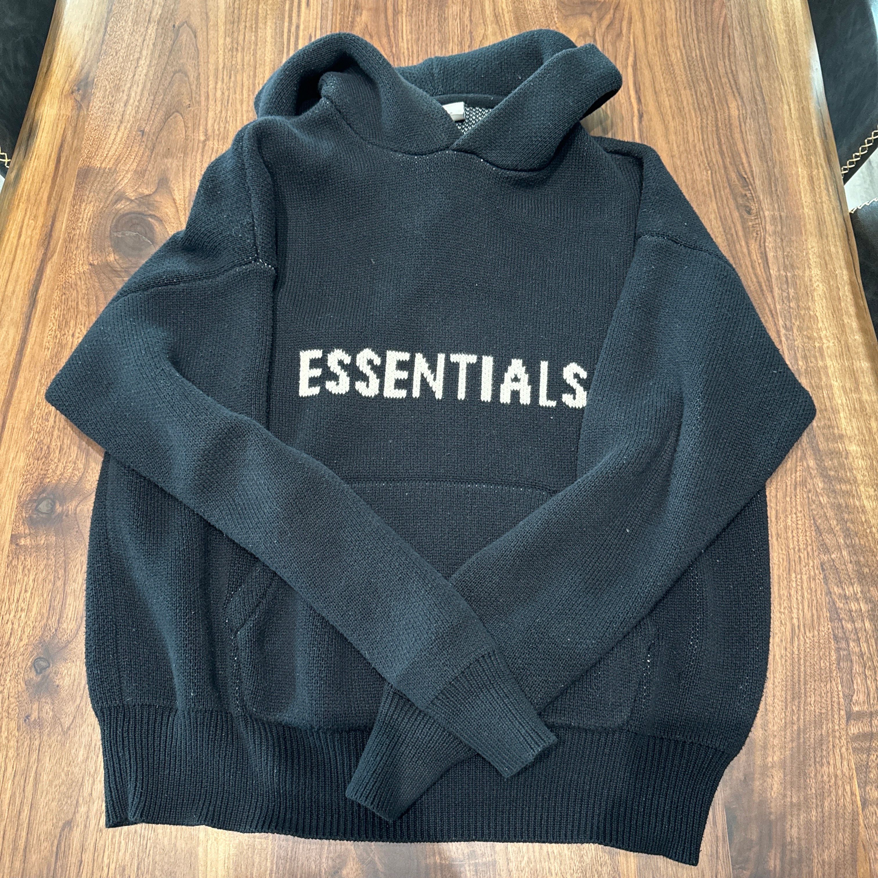 FEAR OF GOD ESSENTIALS Knit Hoodie "Black"