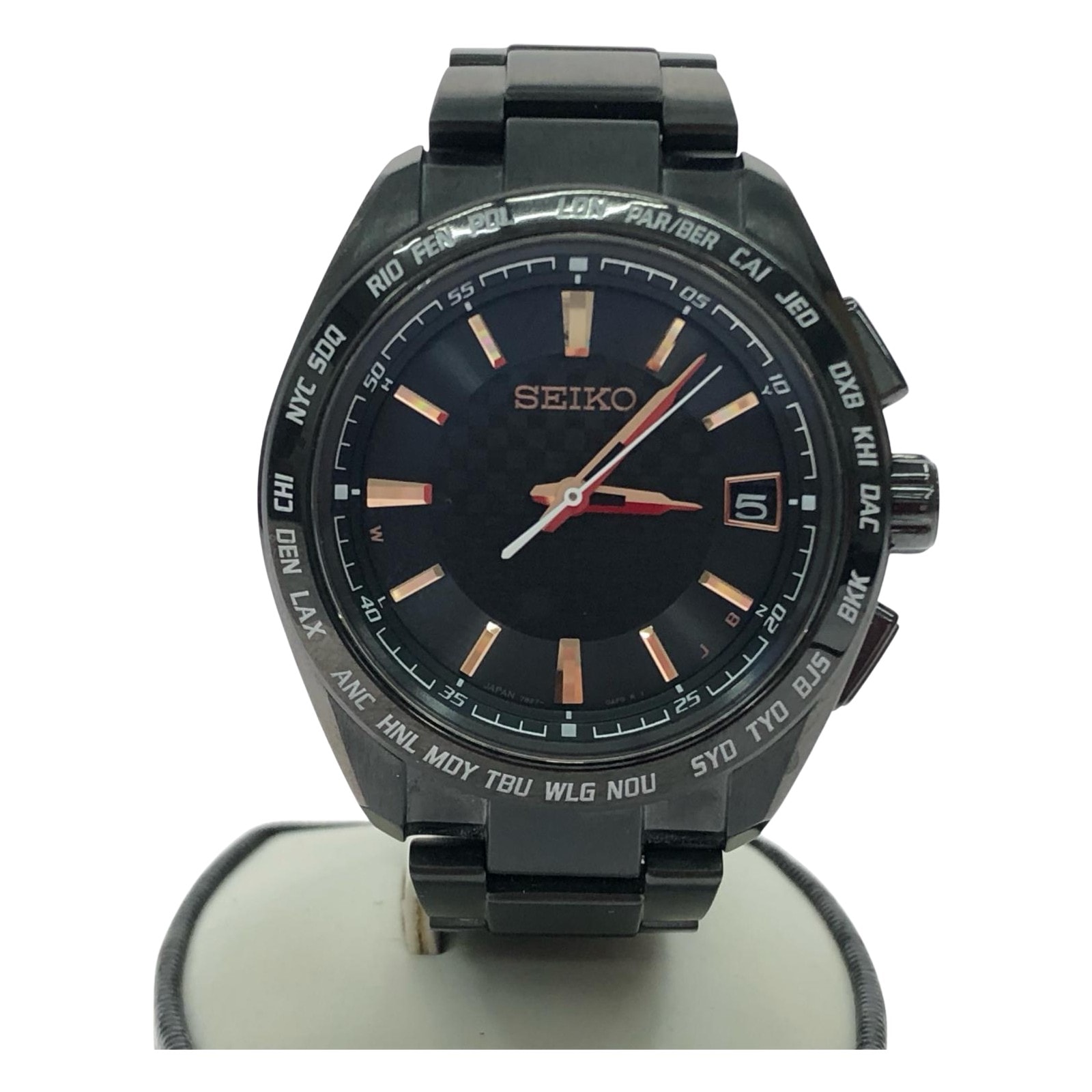 SEIKO セイコー メンズ腕時計 電波ソーラー BRIGHTZ ブライツ オールブラック デイト 7B27-0AC0