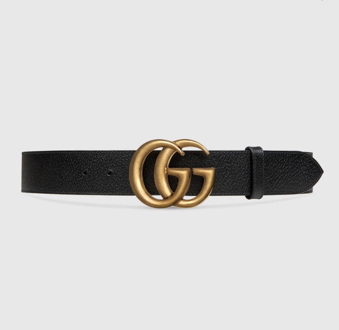 GUCCI Leather Belt With Double G Buckle "Black"