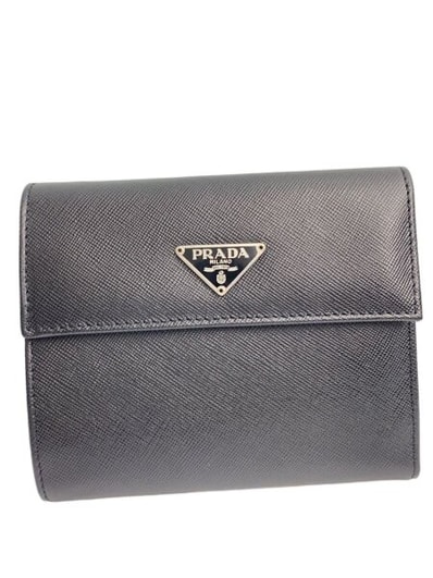 PRADA Saffiano Bi-fold Wallet "Black"