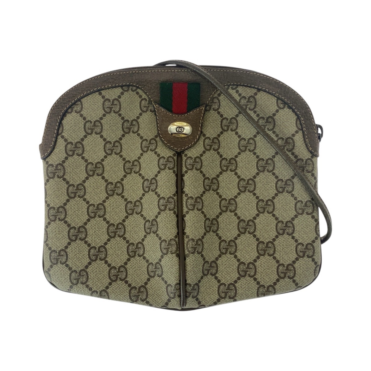 GUCCI グッチ オールドグッチ シェリーライン ベージュ ブラウン GGスプリームキャンバス レザー/ ショルダーバッグ ポシェット 506810 【中古】