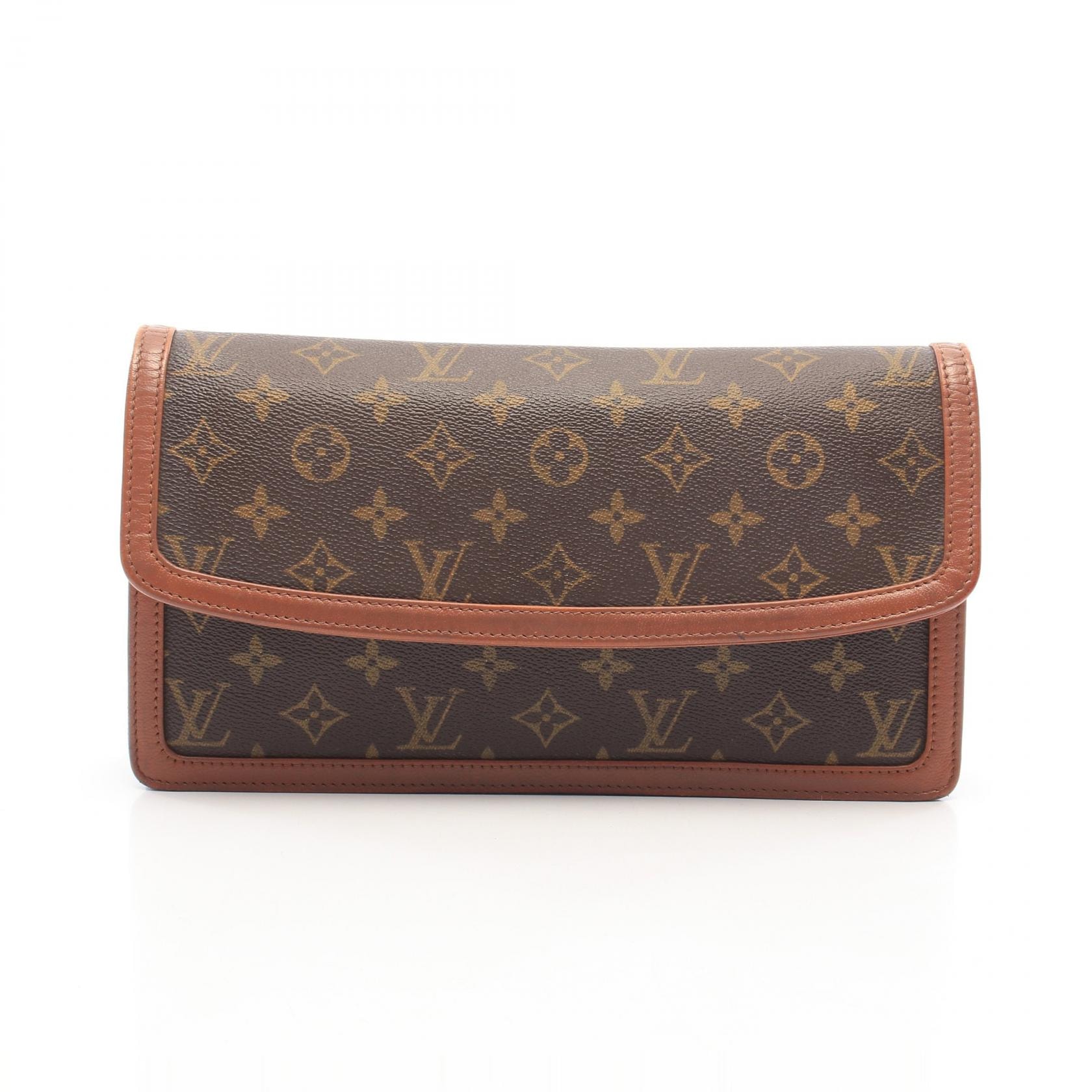 ルイ・ヴィトン LOUIS VUITTON ポシェットダムGM セカンドバッグ クラッチバッグ バッグ PVCコーティングキャンバス レザー モノグラム メンズ レディース ブラウン系 M51810 【中古】