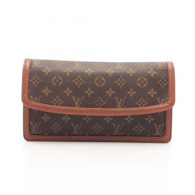 ルイ・ヴィトン LOUIS VUITTON ポシェットダムGM セカンドバッグ クラッチバッグ バッグ PVCコーティングキャンバス レザー モノグラム メンズ レディース ブラウン系 M51810 【中古】