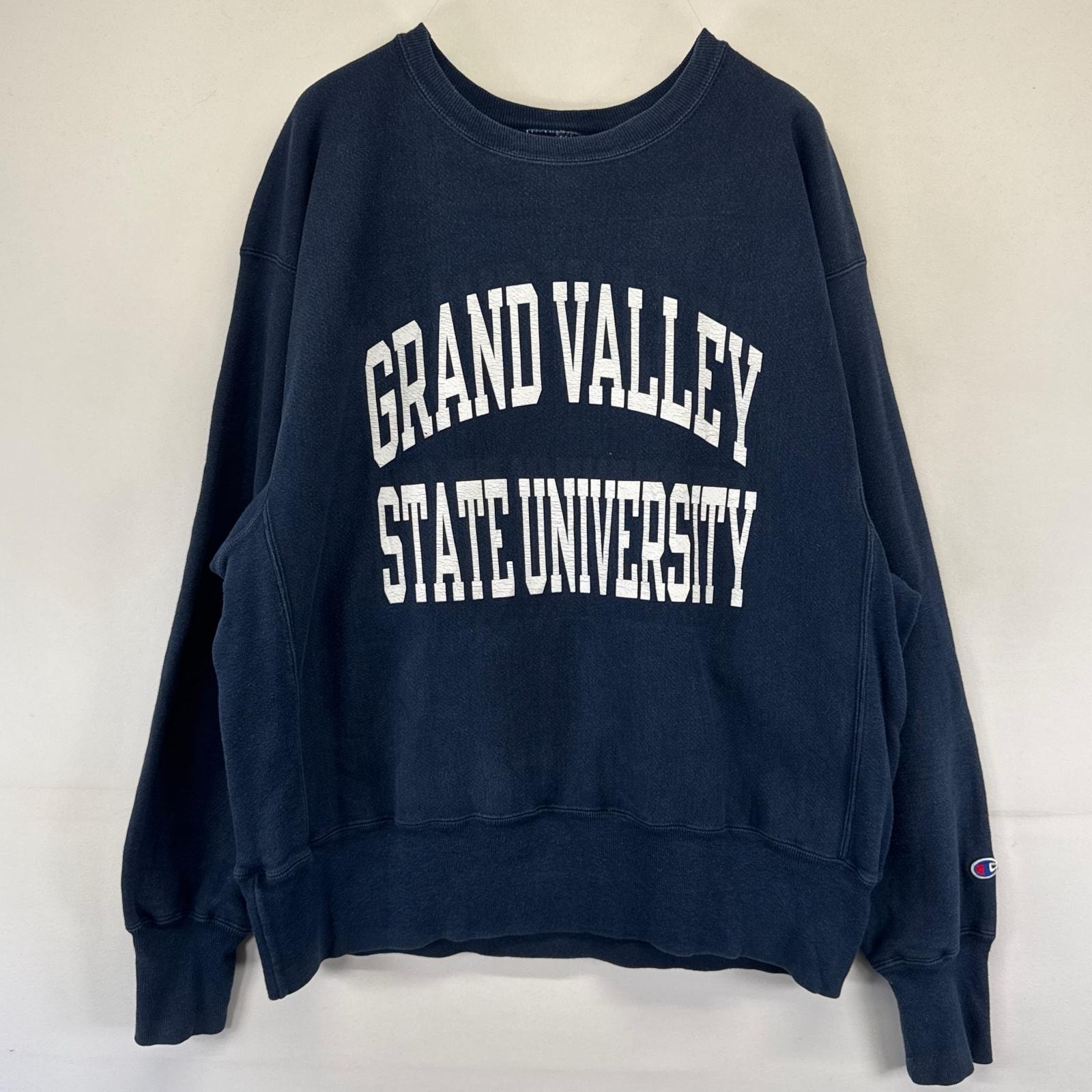 古着 00’s/00年代 チャンピオン Champion スウェット リバースウィーブ カレッジプリントロゴ 大きいサイズ XL  ネイビー系 メンズ