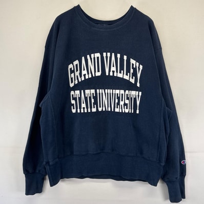 古着 00’s/00年代 チャンピオン Champion スウェット リバースウィーブ カレッジプリントロゴ 大きいサイズ XL ネイビー系 メンズ
