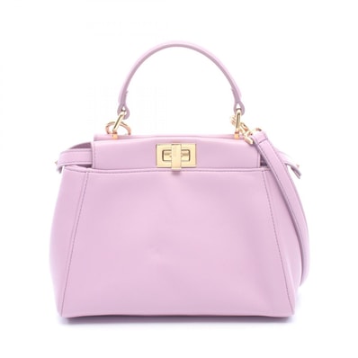 フェンディ FENDI ミニピーカブー 2WAY ハンドバッグ バッグ レザー レディース パープル系 8BN244 【中古】