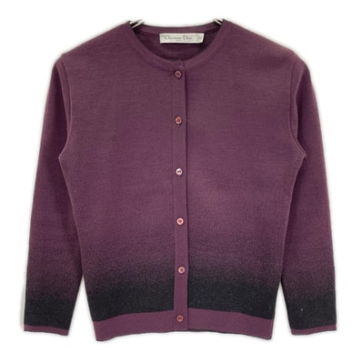 クリスチャンディオール 12AW 2A24162AM524 ボルドー ウール カーディガン 36
