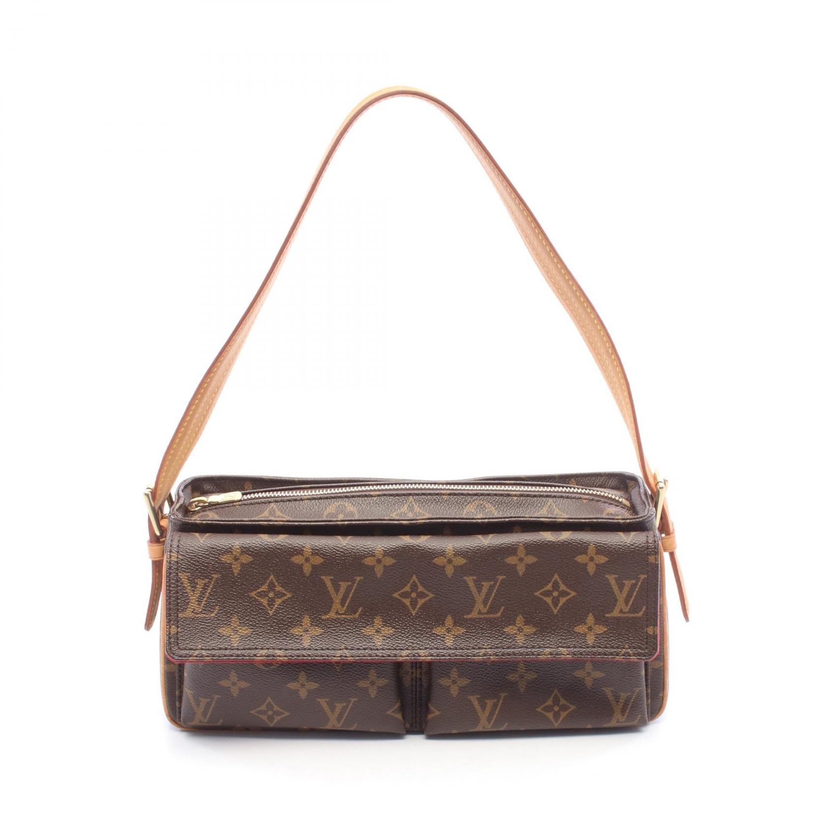 ルイ・ヴィトン LOUIS VUITTON ヴィバシテMM モノグラム ショルダーバッグ バッグ PVCコーティングキャンバス レザー レディース ブラウン系 M51164 【中古】