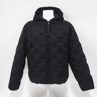 極美品 LOUIS VUITTON ルイ・ヴィトン モノグラム キルテッド フーデッドブルゾン M RM241Q DGD HQB44W ナイロンジャケット ブラック ナイロン コットン メンズ