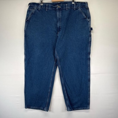 古着 カーハート Carhartt デニム パンツ ペインター ワンポイントロゴ 大きいサイズ 特大 ジーパン W48×L32 ブルー系 メンズ