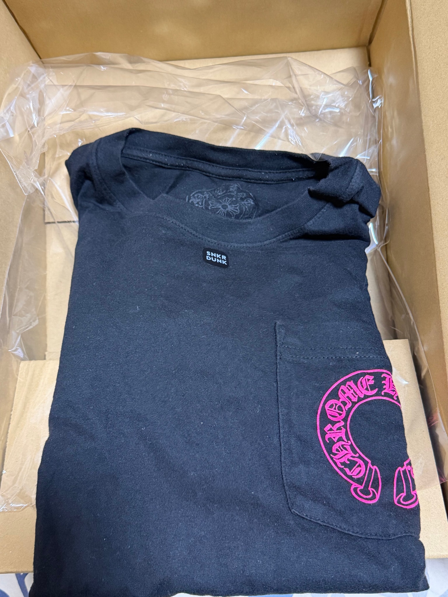 Chrome Hearts Horseshoe Floral Cross Pink Logo L/S Pocket T-Shirt "Black"