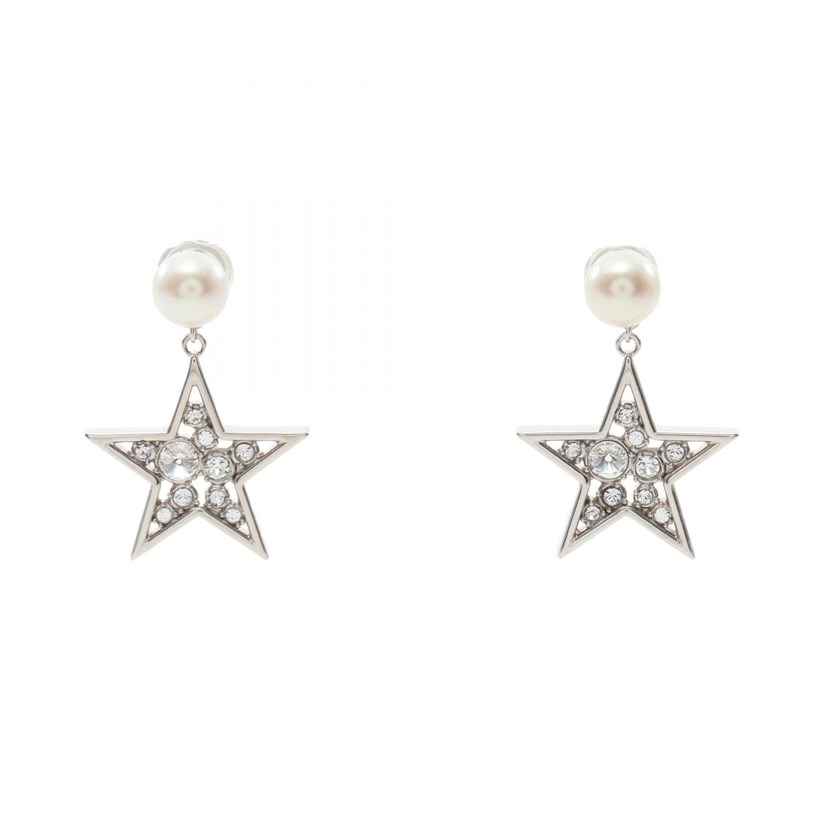 ミュウ ミュウ Miu Miu スター ピアス ジュエリー ステンレススチール フェイクパール / ラインストーン レディース シルバー系 / ホワイト系 / クリア系 【中古】