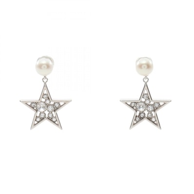 ミュウ ミュウ Miu Miu スター ピアス ジュエリー ステンレススチール フェイクパール / ラインストーン レディース シルバー系 / ホワイト系 / クリア系 【中古】