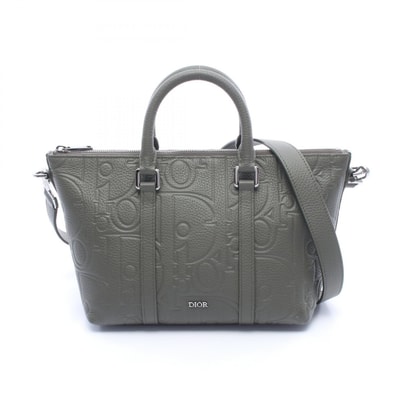 ディオール Dior Weekender ウィークエンダー25 グラビティ 2WAY ハンドバッグ バッグ レザー メンズ カーキ系 【中古】